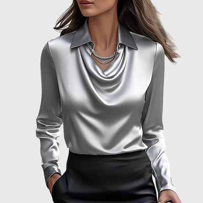 Mirela™ | Blouse Satinée Plissée