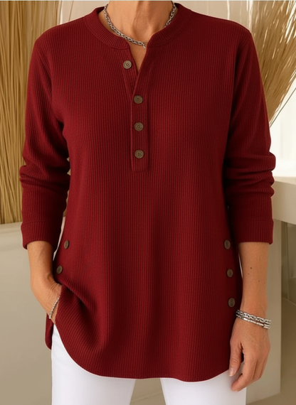 Élise™ – Pull en tricot uni à manches longues