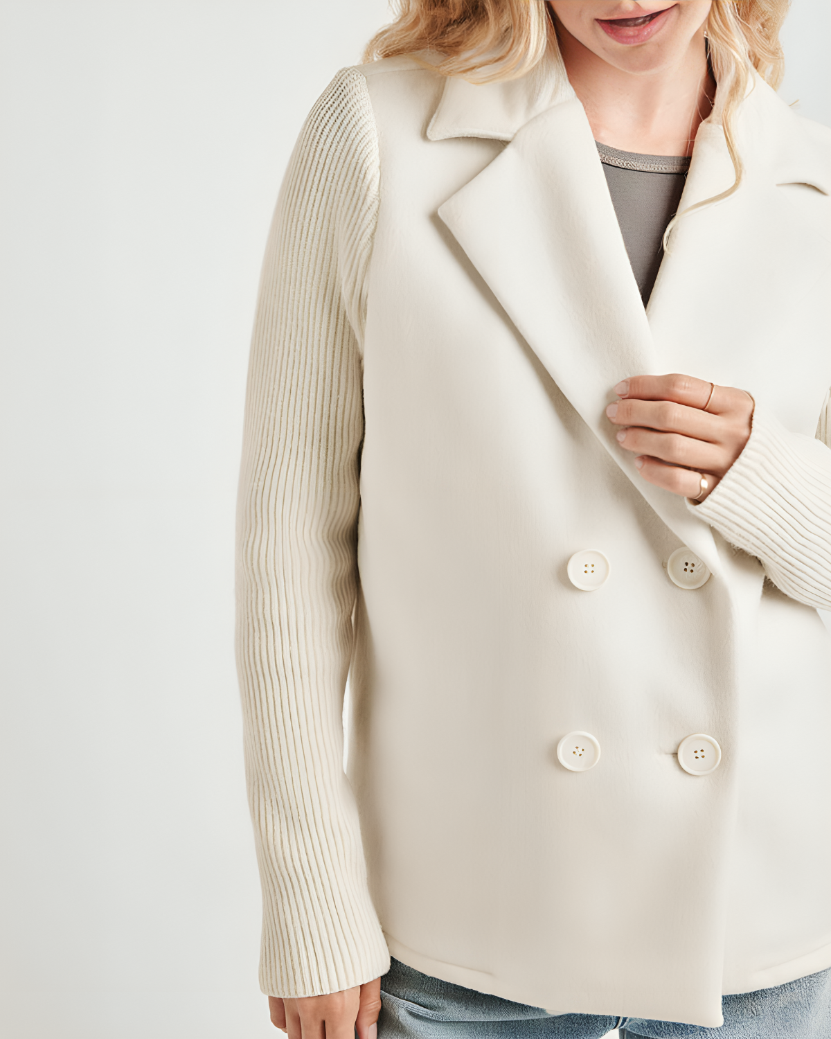 Camela™ Blazer à Manches Tricotées