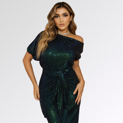 Néva | Robe  Asymétrique Scintillante