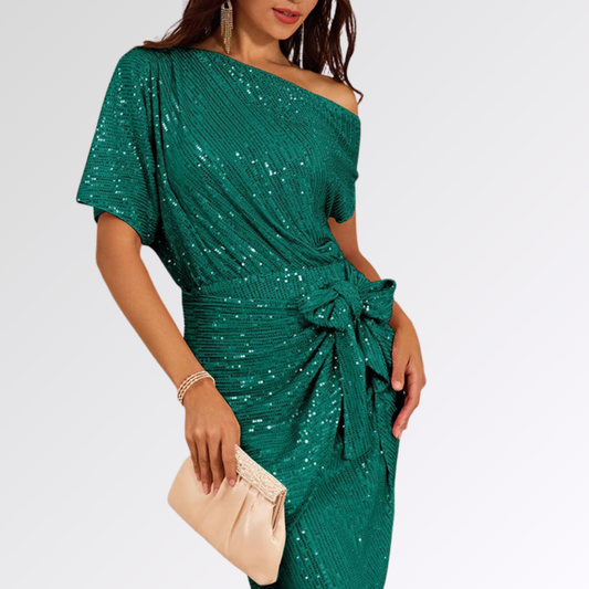 Néva | Robe  Asymétrique Scintillante