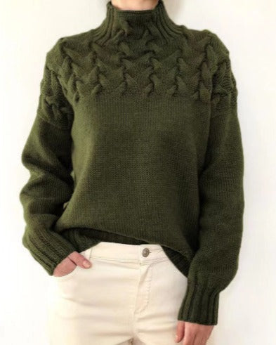 Juliette | Pull à col roulé en maille pour femme – pull torsadé pour une sensation de confort douillet