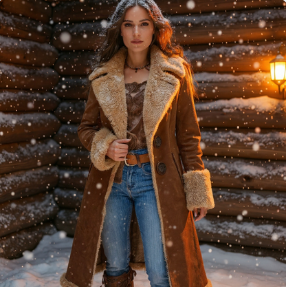 Guylène™ Manteau en Fourrure Douce