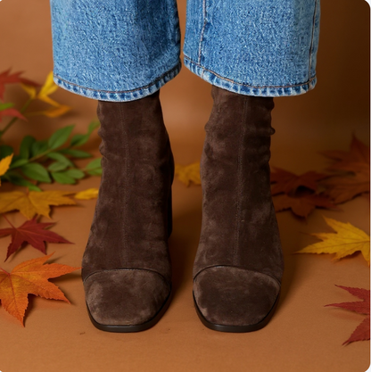 Bottines À Talons Élégantes En Daim