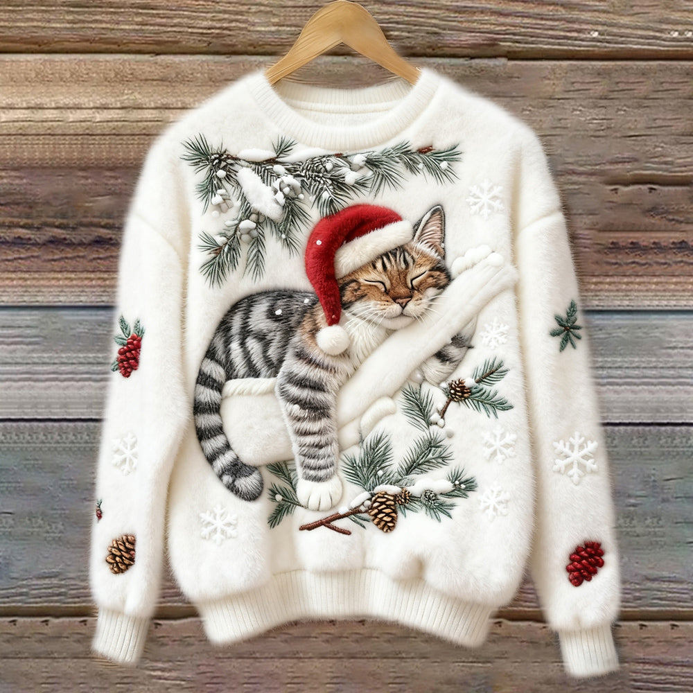 Minette™ | Pull Doux Chat Endormi