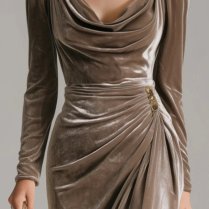 Célianne™ | Robe Fendue à Col Élégant